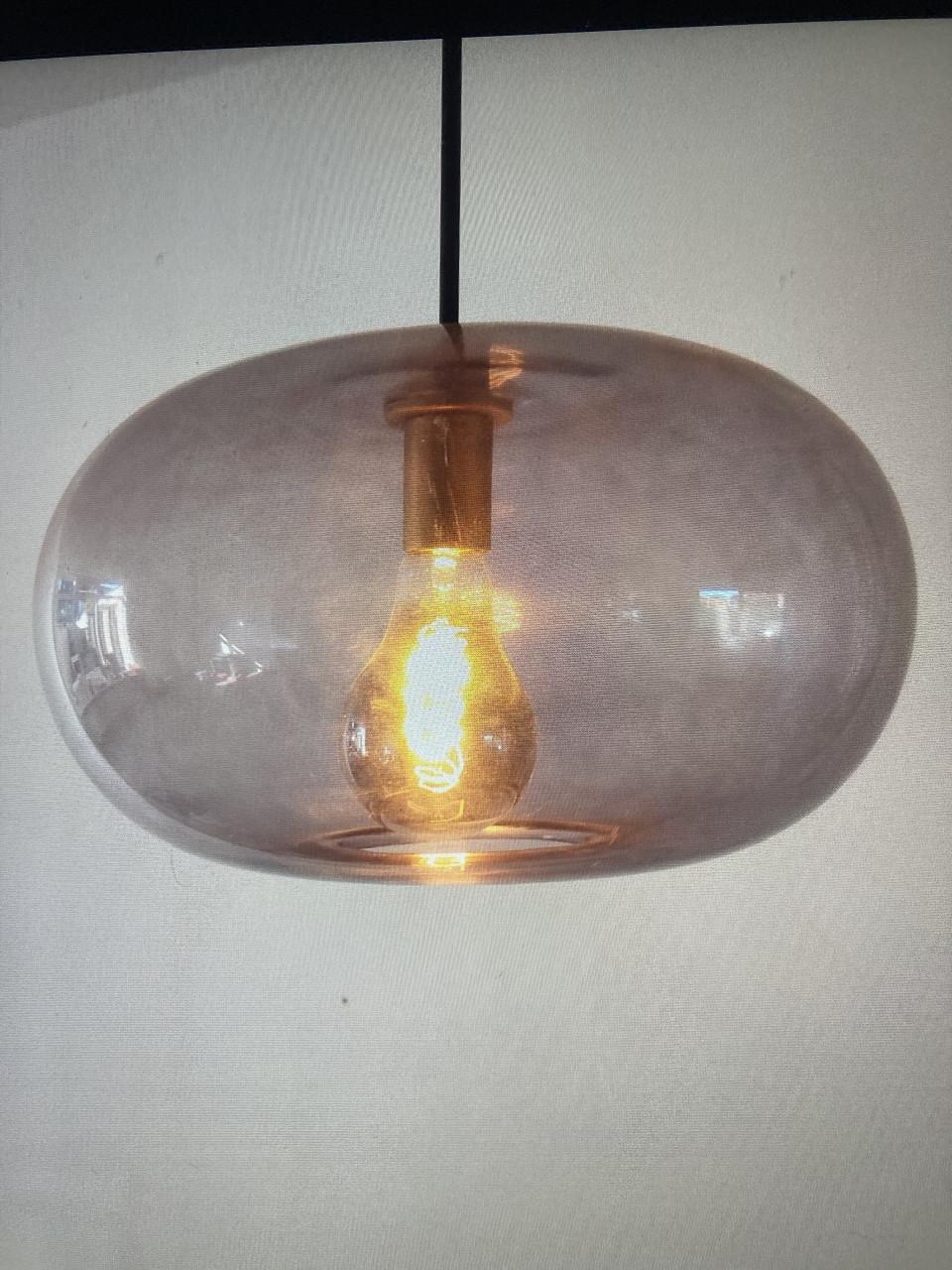 Grijsblauwe rookglazen hanglamp
