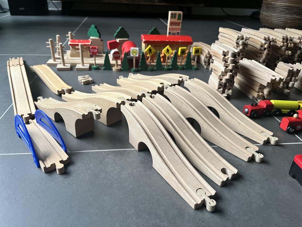 Houten trein baan