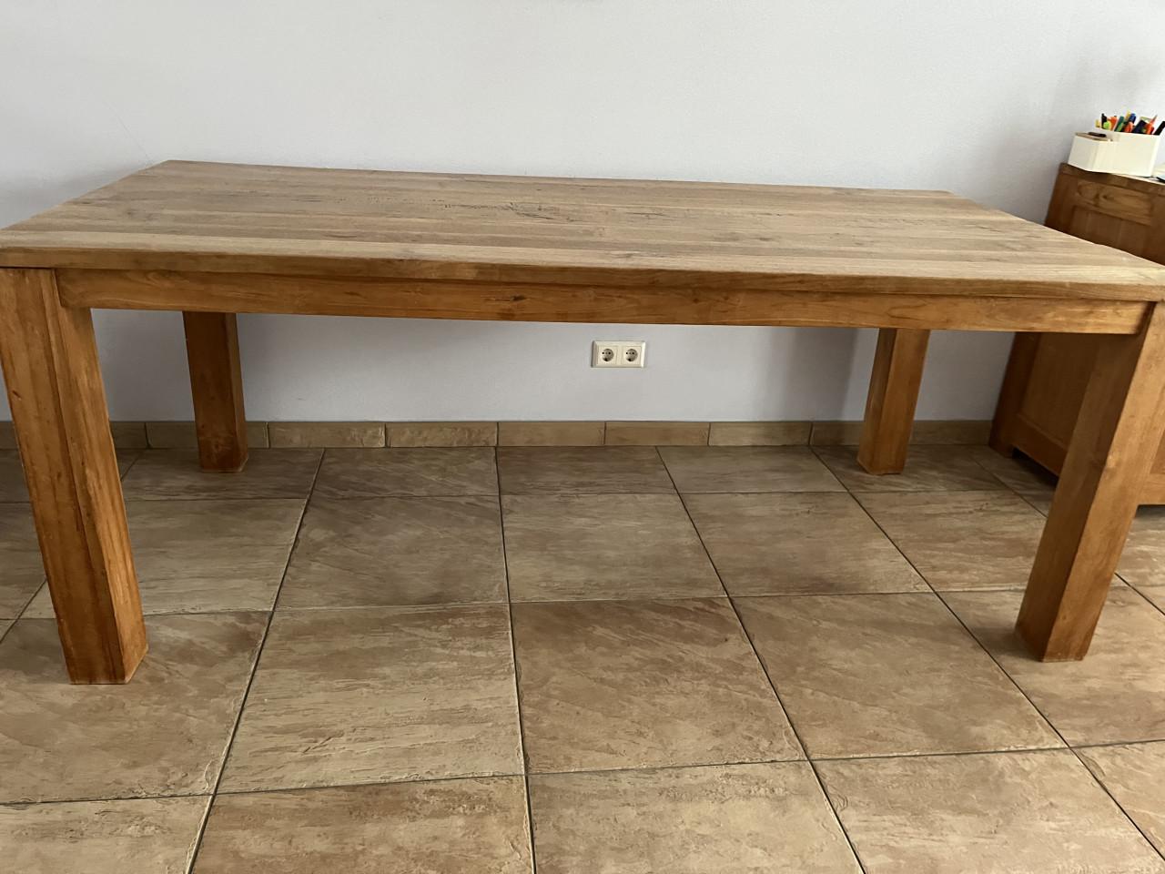 Massief teak houten eettafel 200x100