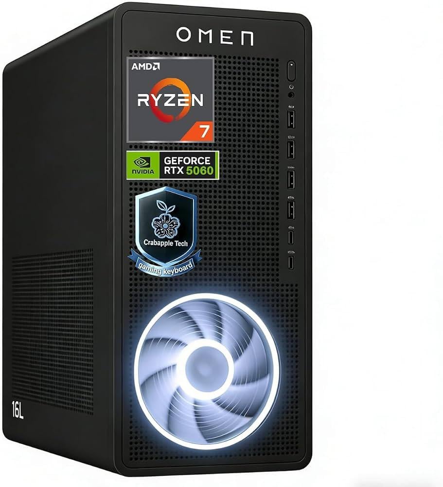 OMEN 16L Gaming PC | RTX 5060 | DDR5 Ryzen 7 8700F | 1000GB SSD  | Garantie
