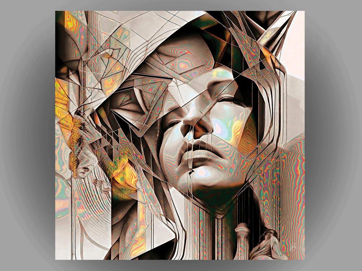 " Unreal " Unieke editie 1/1 - Digitaal schilderij/Giclee -  60x60x2 cm