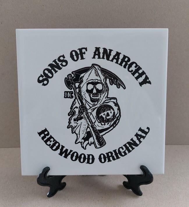 Bedrukte Tegels + Standaard met Harley Davidson Logo's