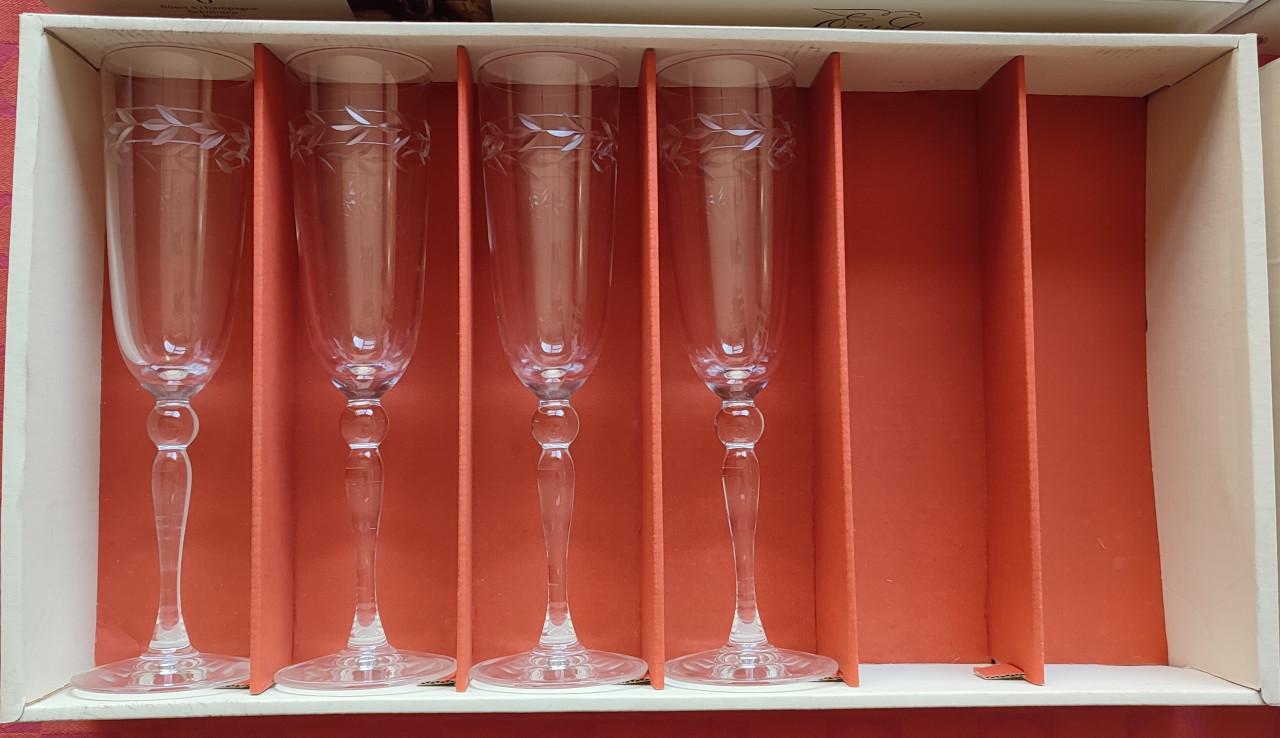 10 kristallen glazen - Cristal d'Arques - Champagne - Folia