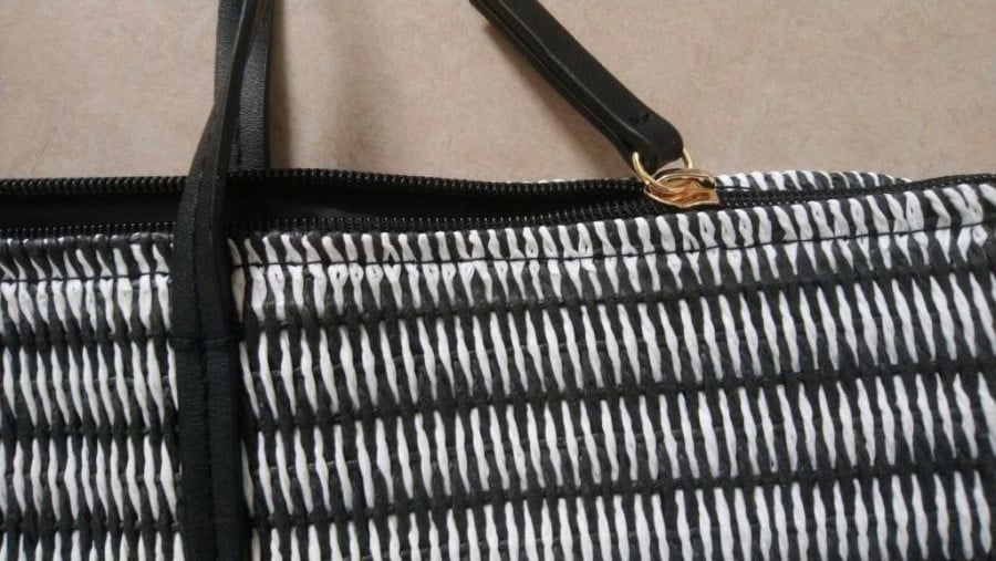 H&M strooien tas shopper zwart-wit - NIEUW