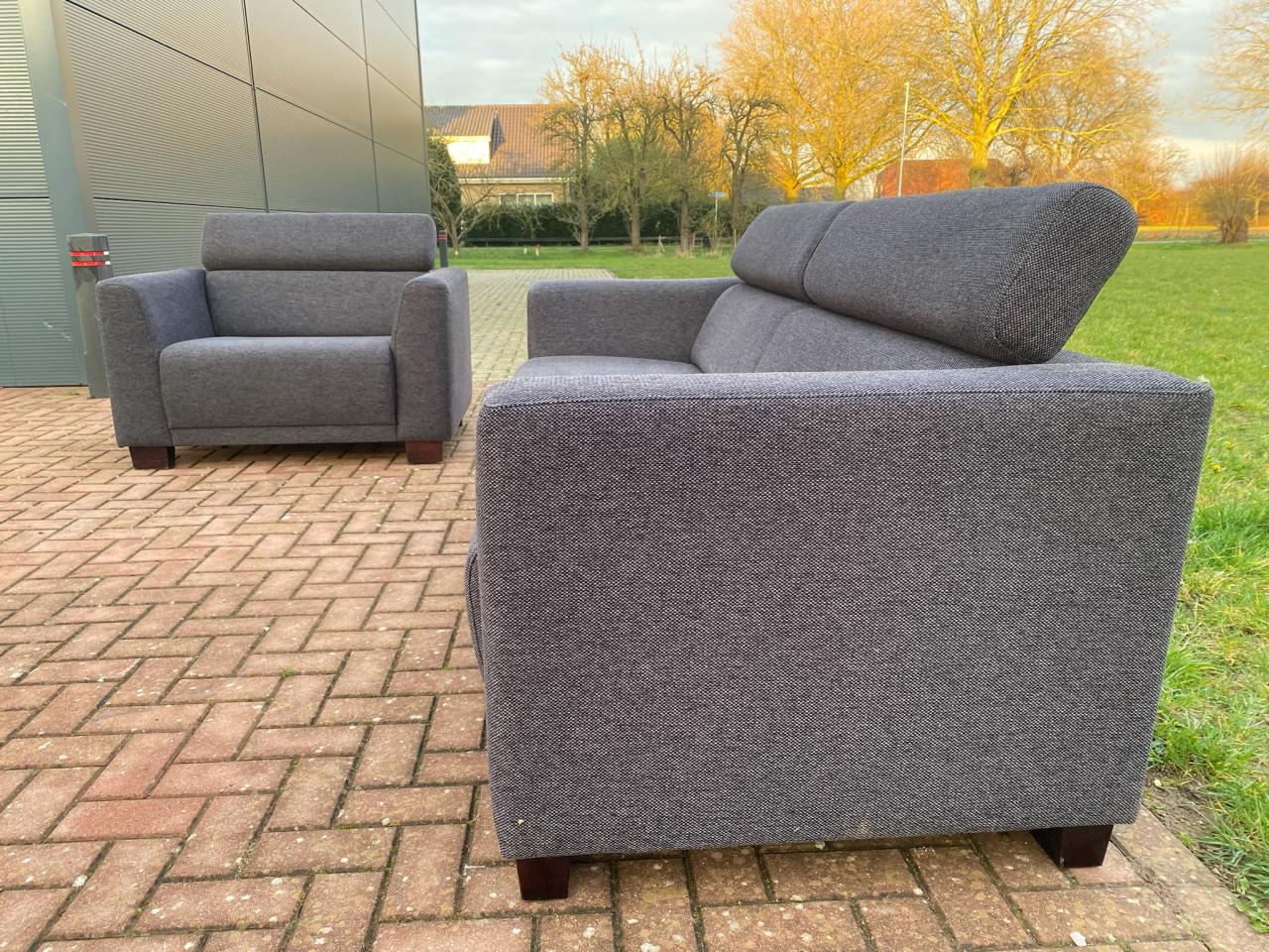 Montèl Donkergrijze Stoffen Bankstel– Gratis Levering NL