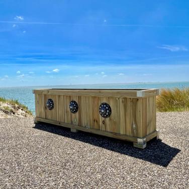 Zeeuwse knop bloembakken projecten ter inspiraties L200 x B48 x H55