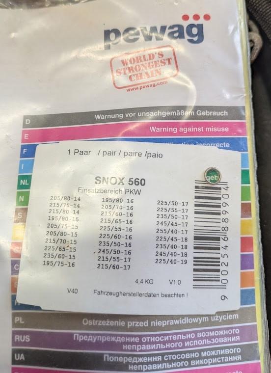 Sneeuw ketting "pewag SNOX 560"