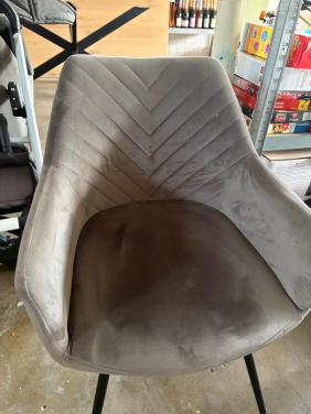 4 grijze suede stoelen topstaat