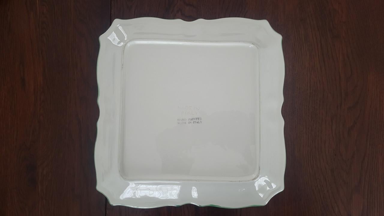 Vierkante schaal Italiaans aardewerk 27,5 cm