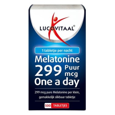 2x Lucovitaal Melatonine 299 mcg puur one a day 500 tabletjes nieuw