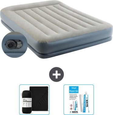 3x Intex Luchtbed - 2-Persoons - 152 x 203 x 30 cm - Grijs