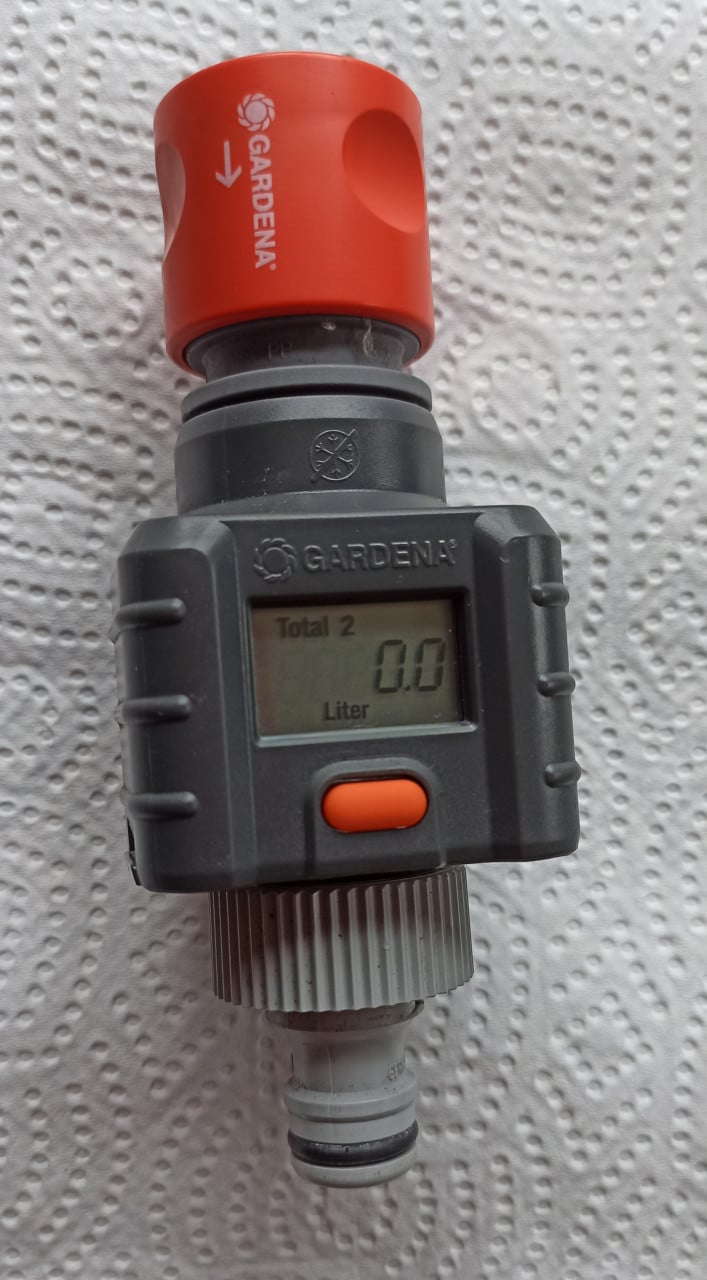 Gardena watermeter, één of twee keer gebruikt