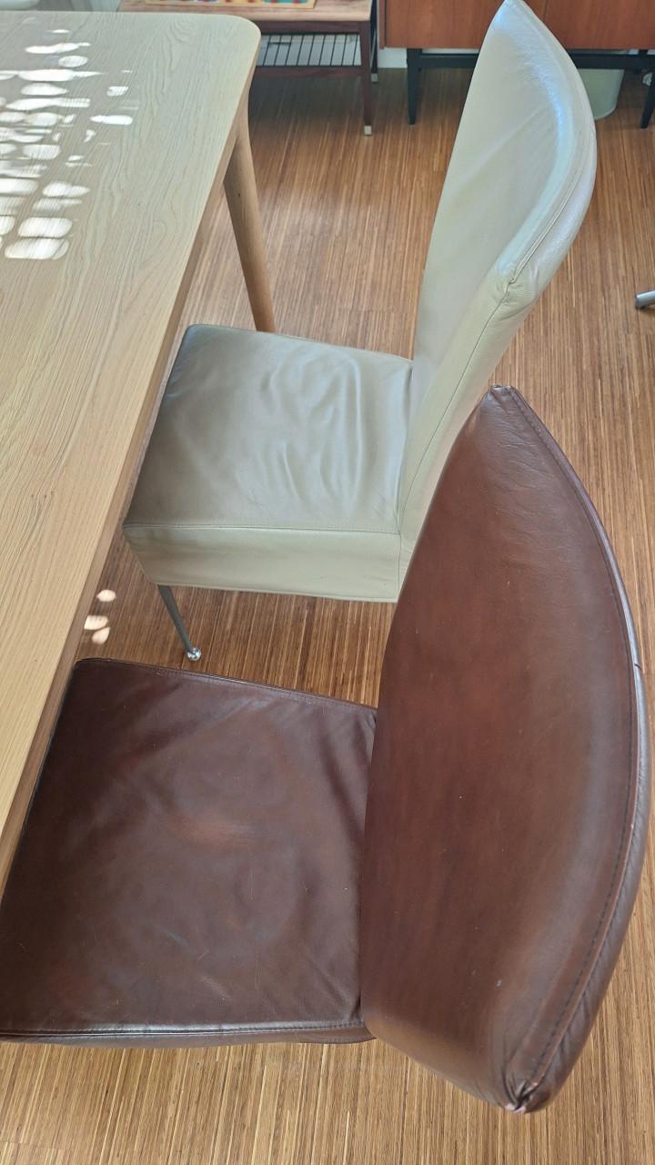 4 lederen eetkamerstoelen van Kartell