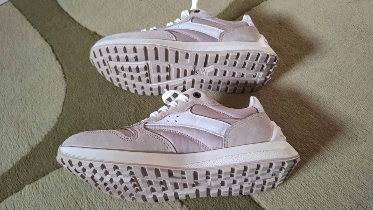 Sneakers, Feyn, taupe/beige/wit, kleine maat 39