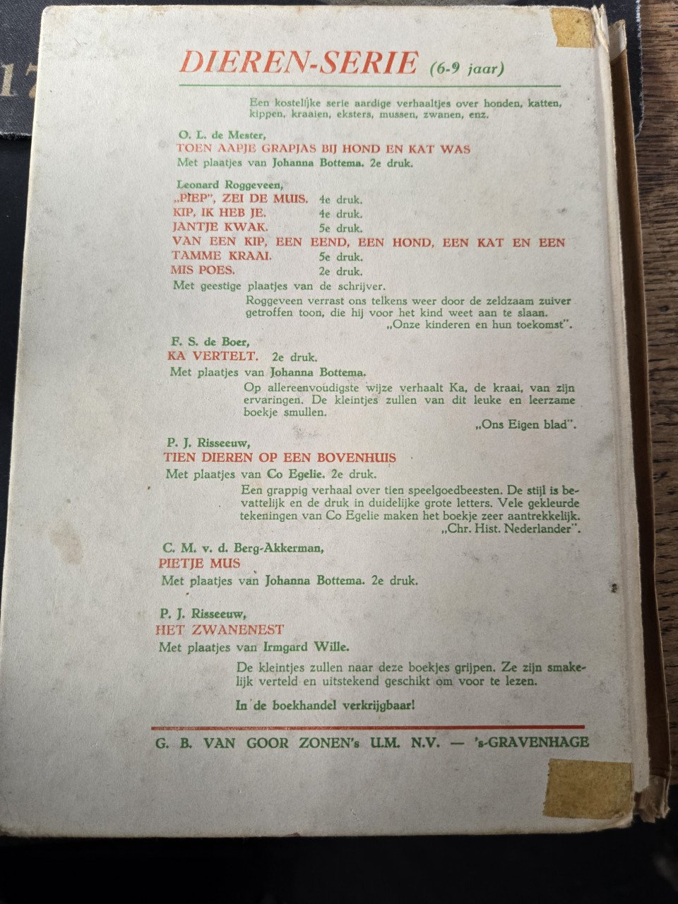 Boekje: Ventje Vijfhaar 1955 Leonard Roggeveen Eerste druk.
