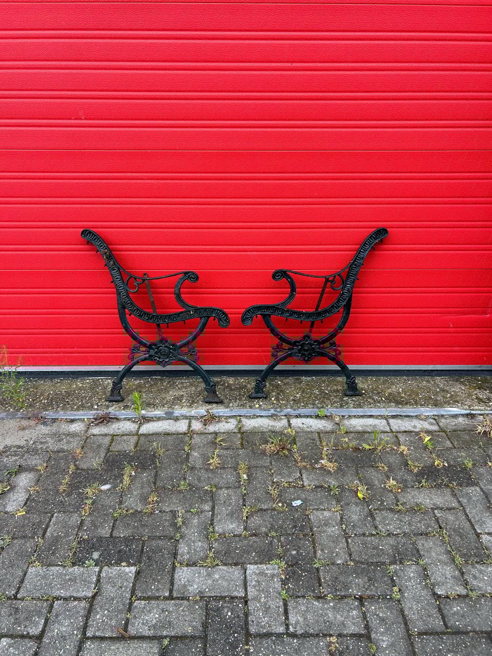 Goetstalen tuinbank leuningen