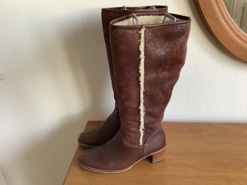 Gabor Laarzen Jak leer - bont gevoerd - kleur Mokka - boven wijdte 32/38 cm