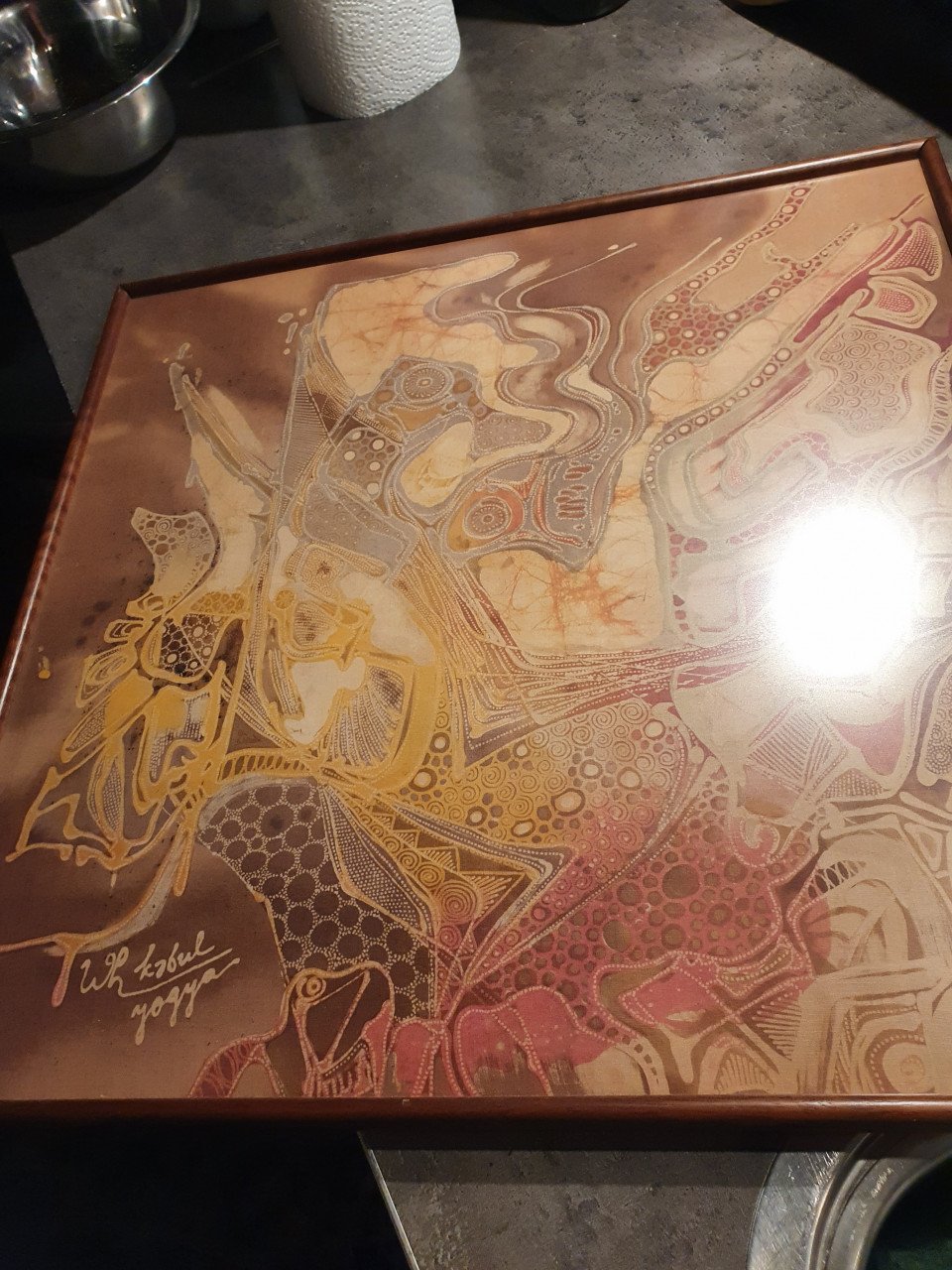 Leuk antiek kunstwerk(indonesié Java) Batik handgemaakt....
