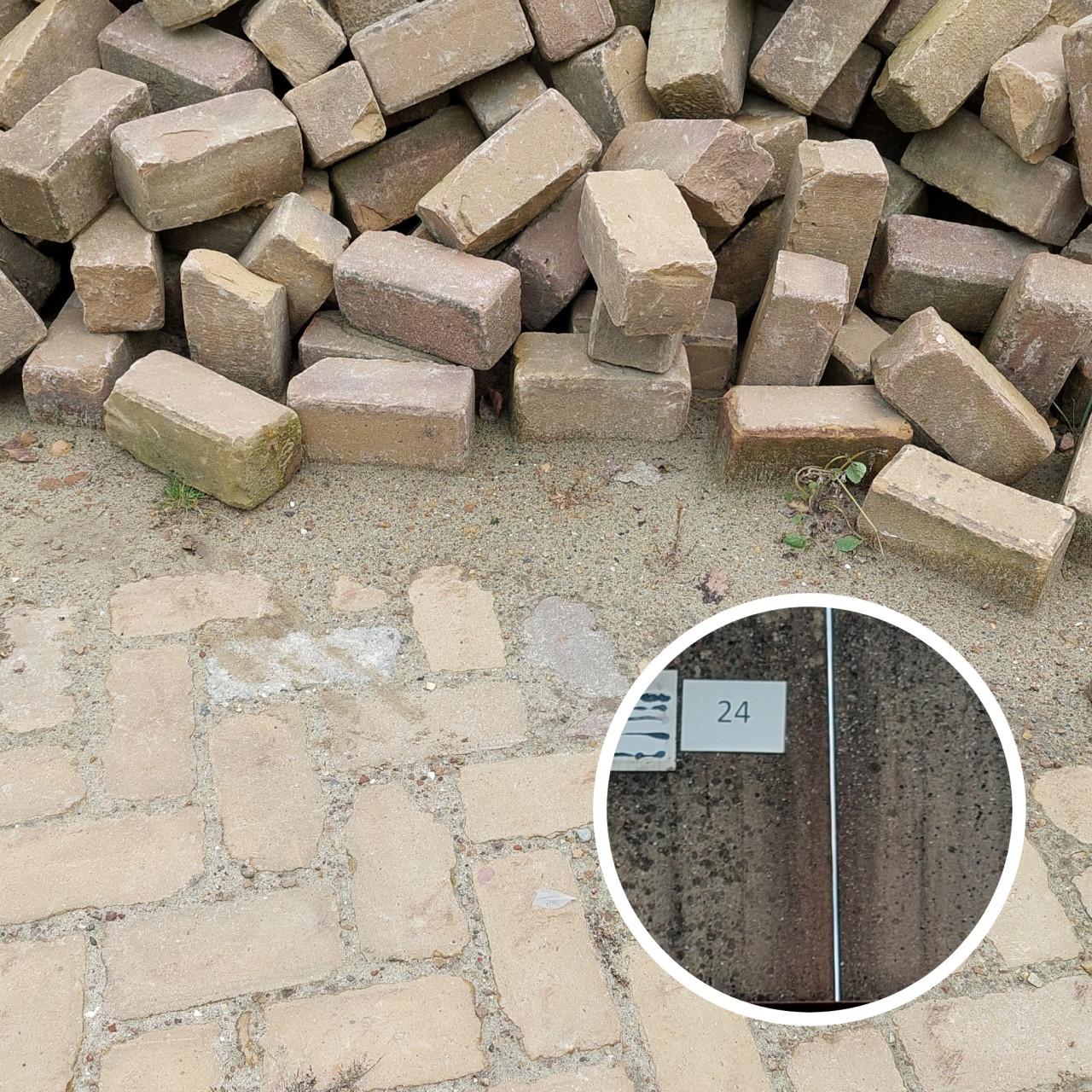 Diverse partijen herbruik (gebakken en beton) klinkers, graniet enz.