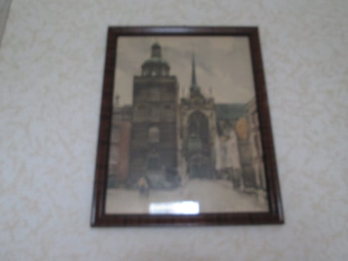 Oude prent/lijst Maria magdalena kerk Goes