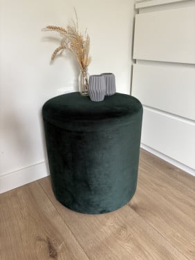 Poef velvet stof in mooie kleur groen