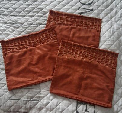 3 mooie terrakleurige kussenhoesjes 45x45 cm