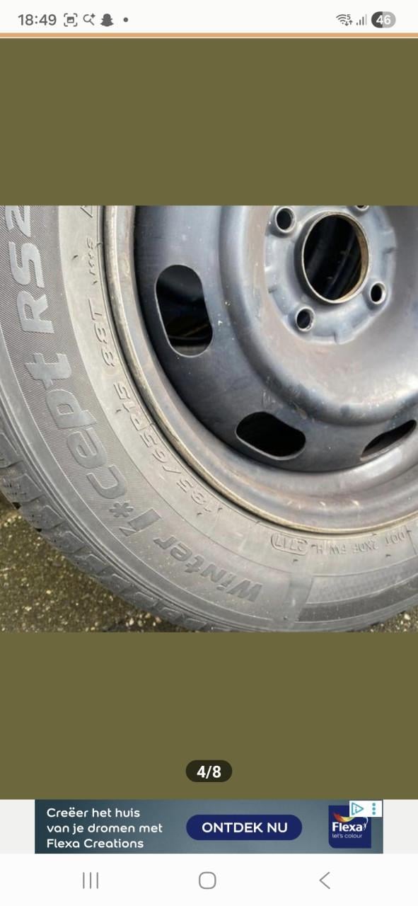 4 winterbanden met velgen 185/65/15