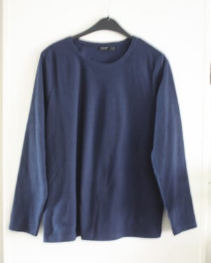 Donkerblauw zachte fleecetrui maat l-44 46