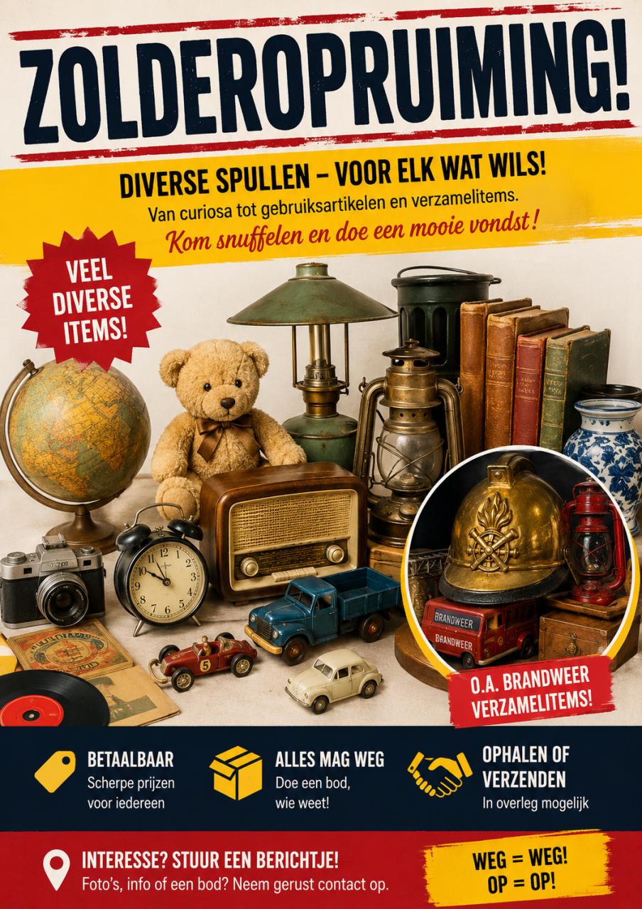 Verzamelitems BRANDWEER + zolderopruiming
