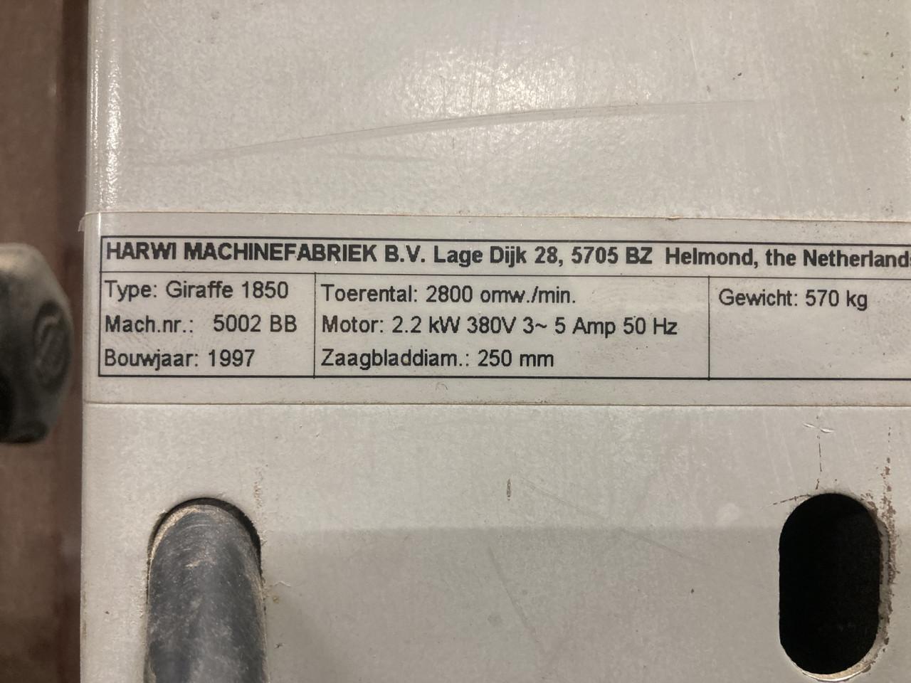 Harwi giraffe verticale platenzaag