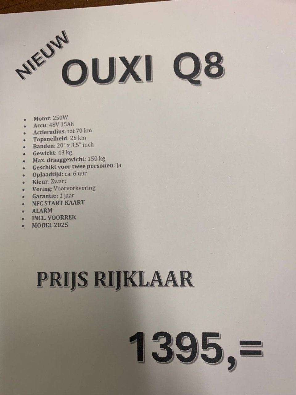 Nu in de winkel de 🚴‍♂️ Ouxi Q8 Fatbike