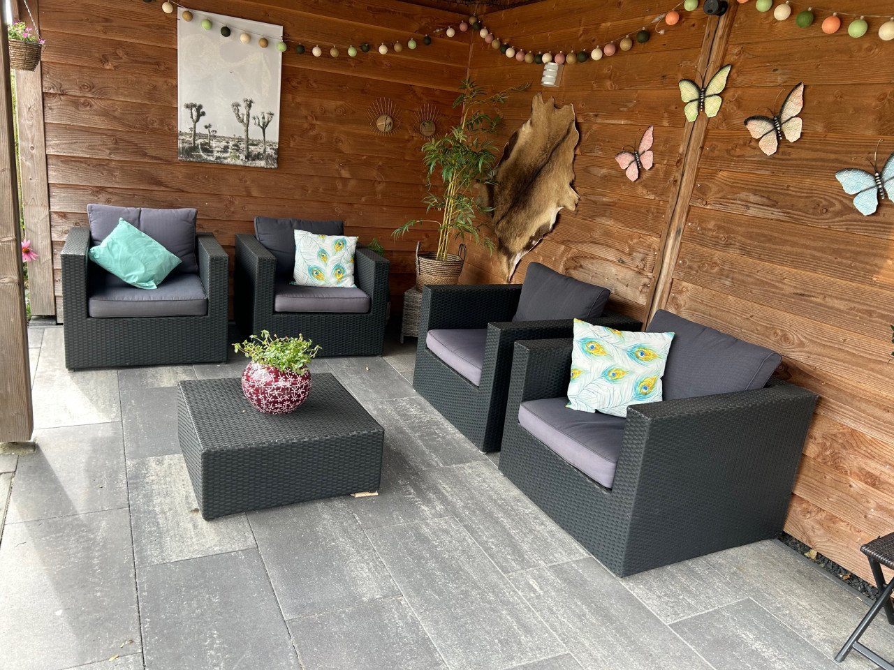 Tuinset 4 stoelen en tafel