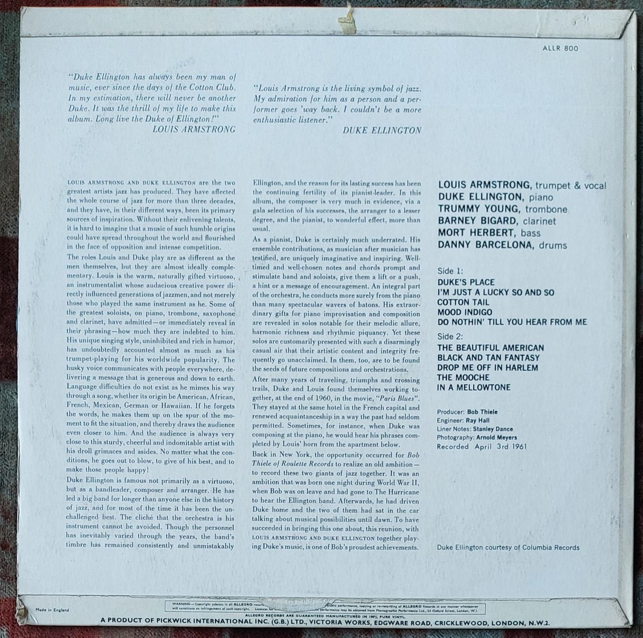 Louis Armstrong & Duke Ellington