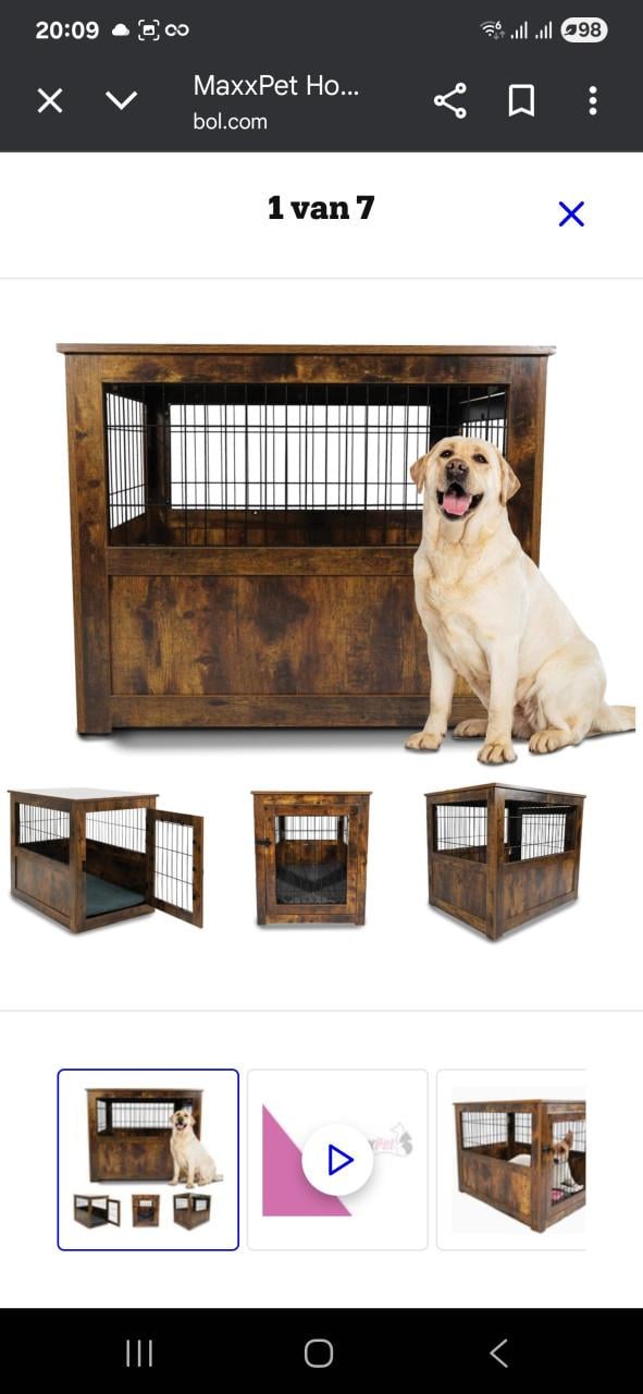 Nieuw in doos honden houten bench