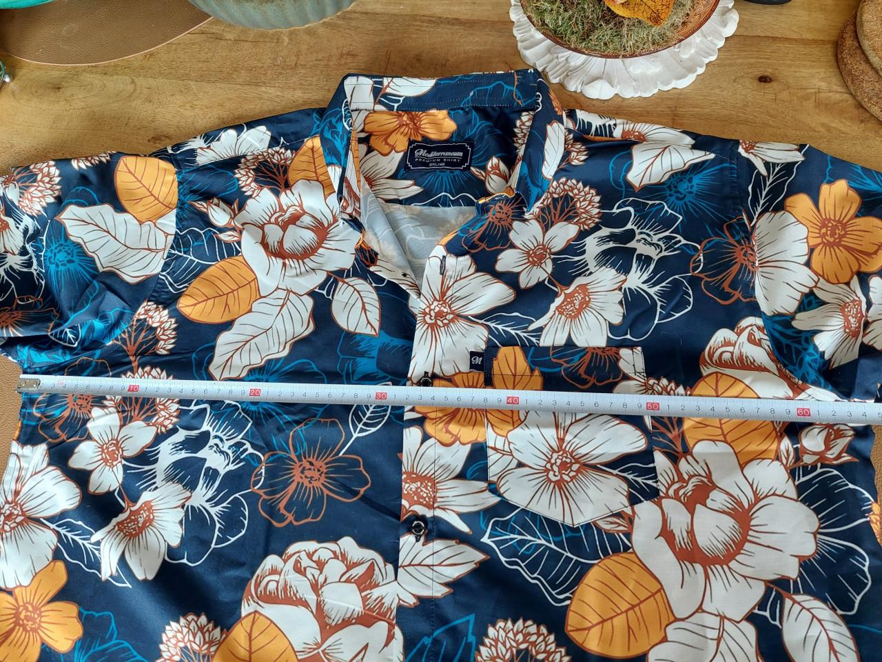 Nieuwe heren hawaii blouse mt xxxl marine /geel gebloemd