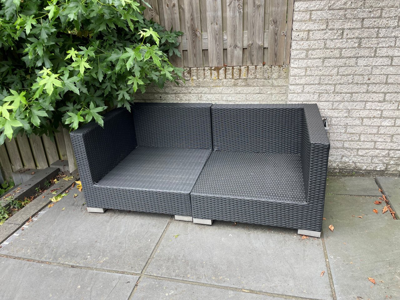 Loungeset tuin antraciet 166x82x63