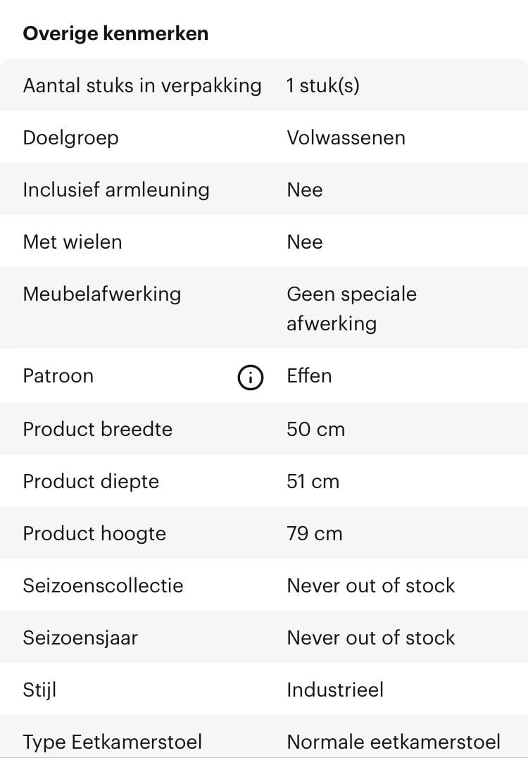 Vtwonen Class Eetkamerstoel - Grijs - Set