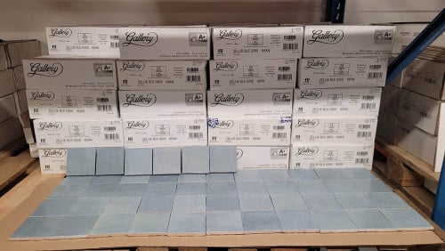 3035-199 lichtblauwe handvormlook tegels, 10x10 cm van € 78,95 voor