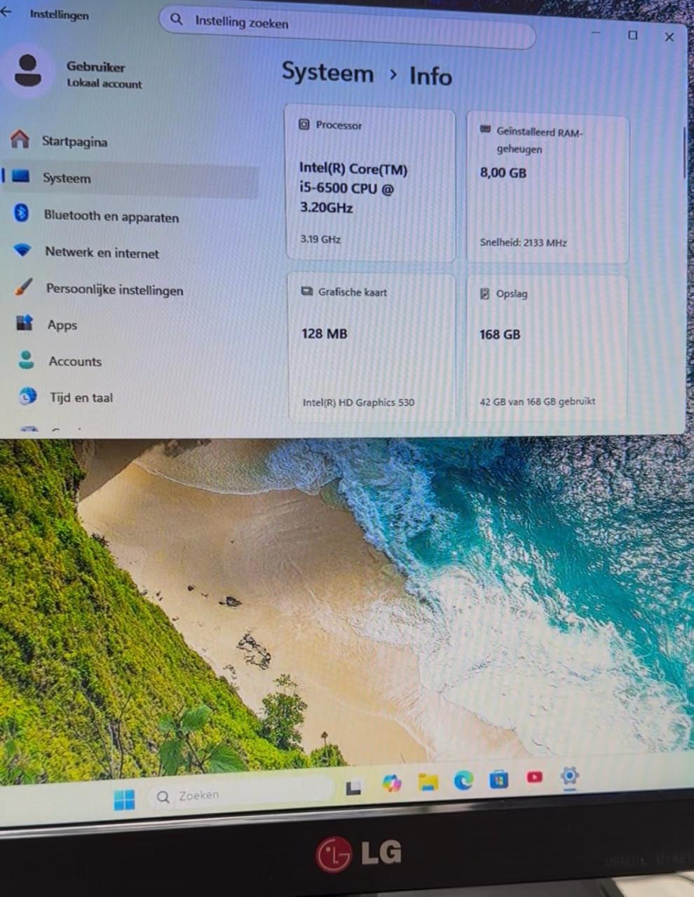 Desktop PC set Core i5 / 8GB ram/Windows11 / SSD 180GB