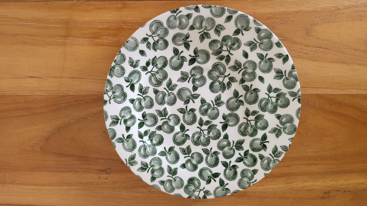 Set v 2 English Ironstone Tableware Green Apple kop en schotels