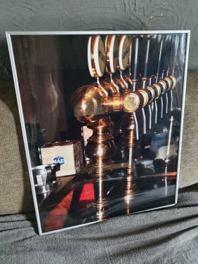 Leuk jaren 70 mancave wanddecoratie, print in een mooie lijst...