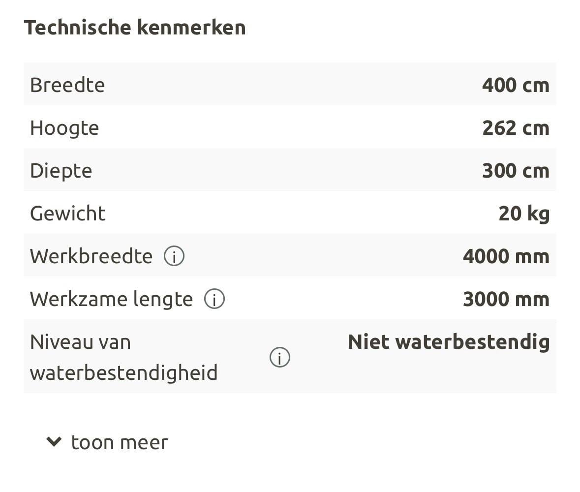 Partytent central park 300cm x 400cm