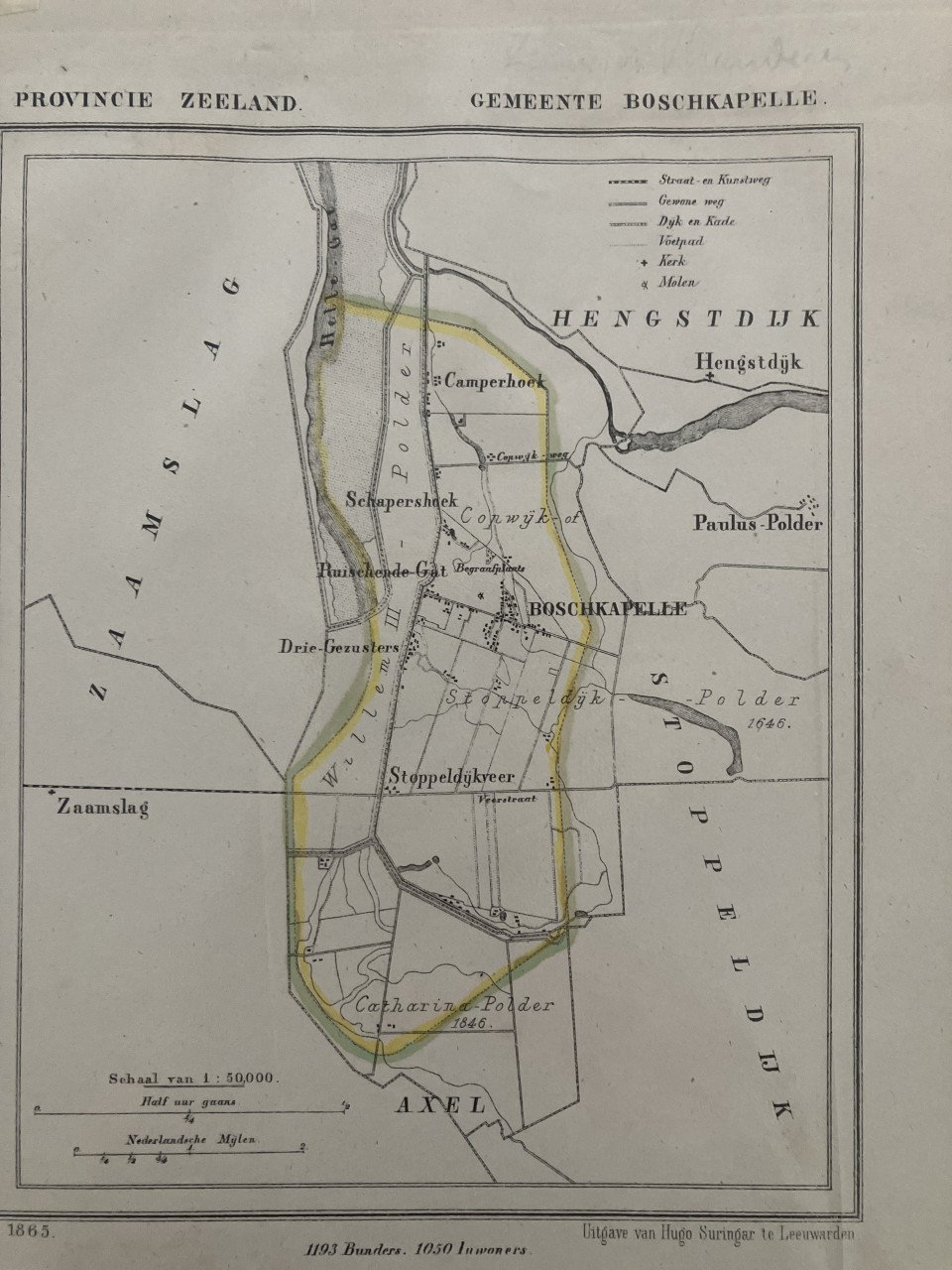 Topografische kaart gemeente Boschkapelle