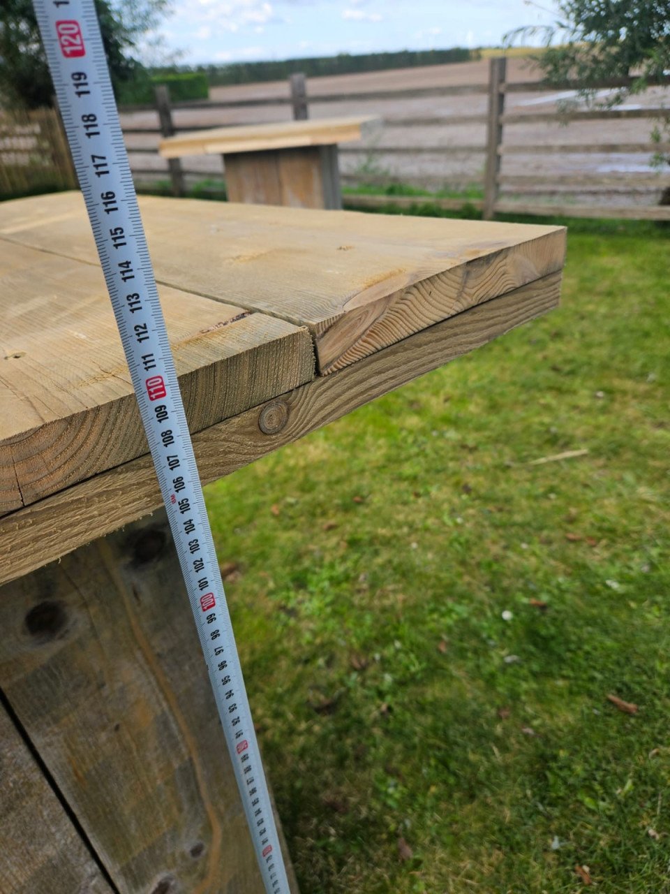 Bartafel, statafel van steigerhout met afneembaar blad 2 stuks.