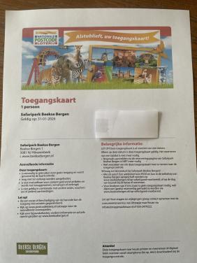 4 toegangskaarten safariparken Beekse Bergen