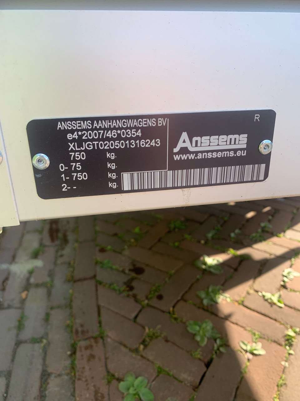 Aanhanger Anssems 250x130