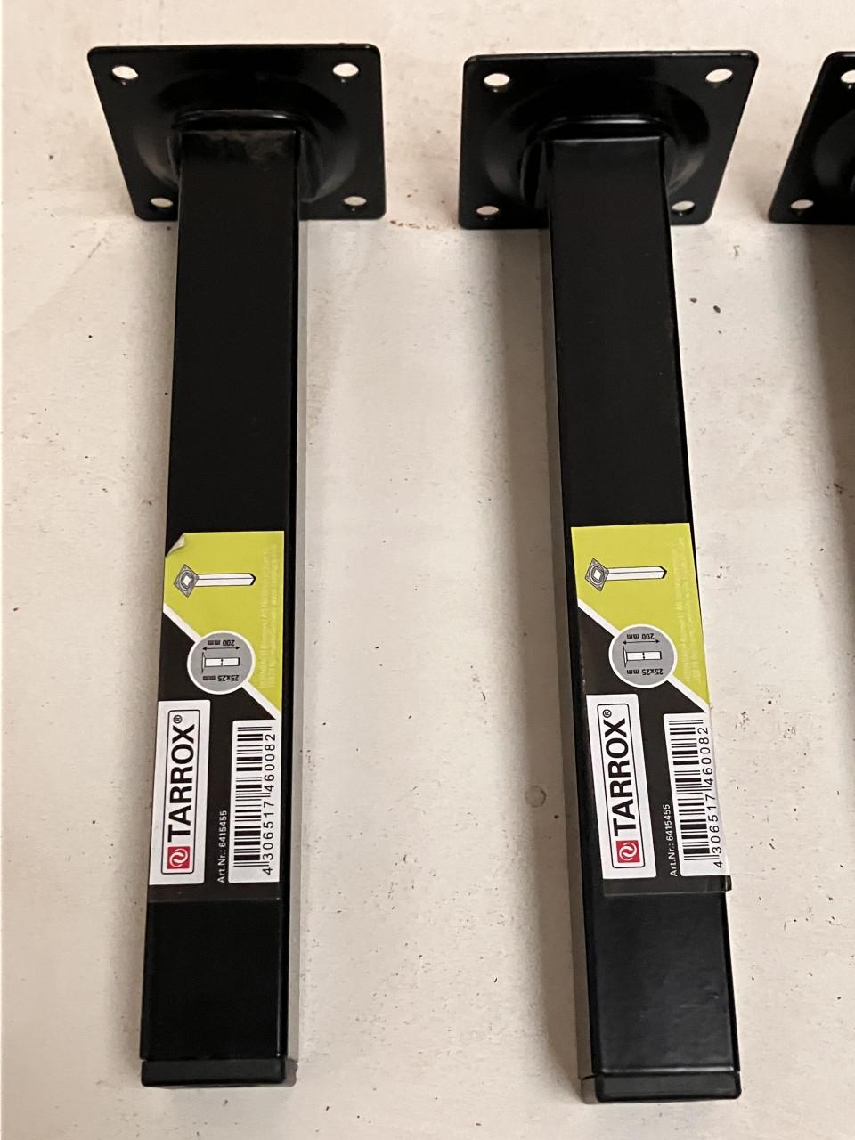 Tarrox meubelpootjes zwart | vierkant | 20 cm | nieuw in doos