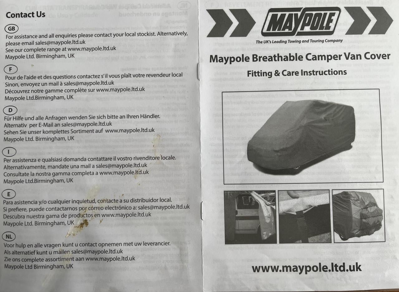 Camperhoes Maypole, passend voor Fiat Ducato 6m met fietsendrager
