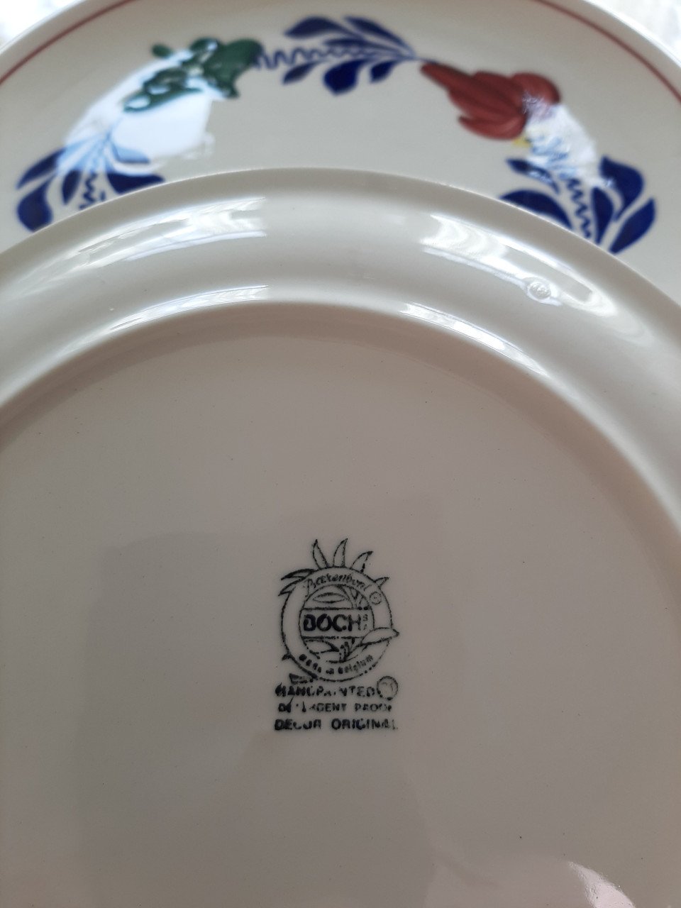 BOERENBONT BOCH - 6 SOEP / DIEPE BORDEN - DIAMETER 24 CM