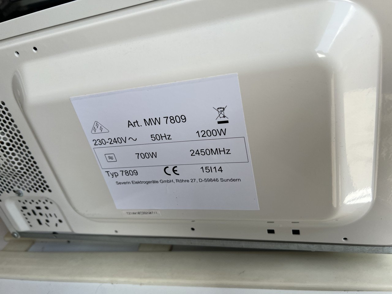 Nieuwe (senioren) magnetron met boekje